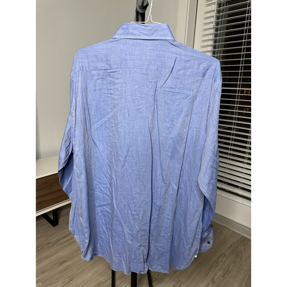 Ermenegildo Zegna Su Misura Regular Fit Long Sleeve Blue Shirt 46/18 - Picture 9 of 13